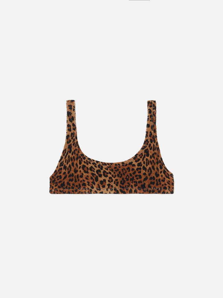 Naima – Klassisches Crinkle-Bralette-Oberteil mit Animalprint