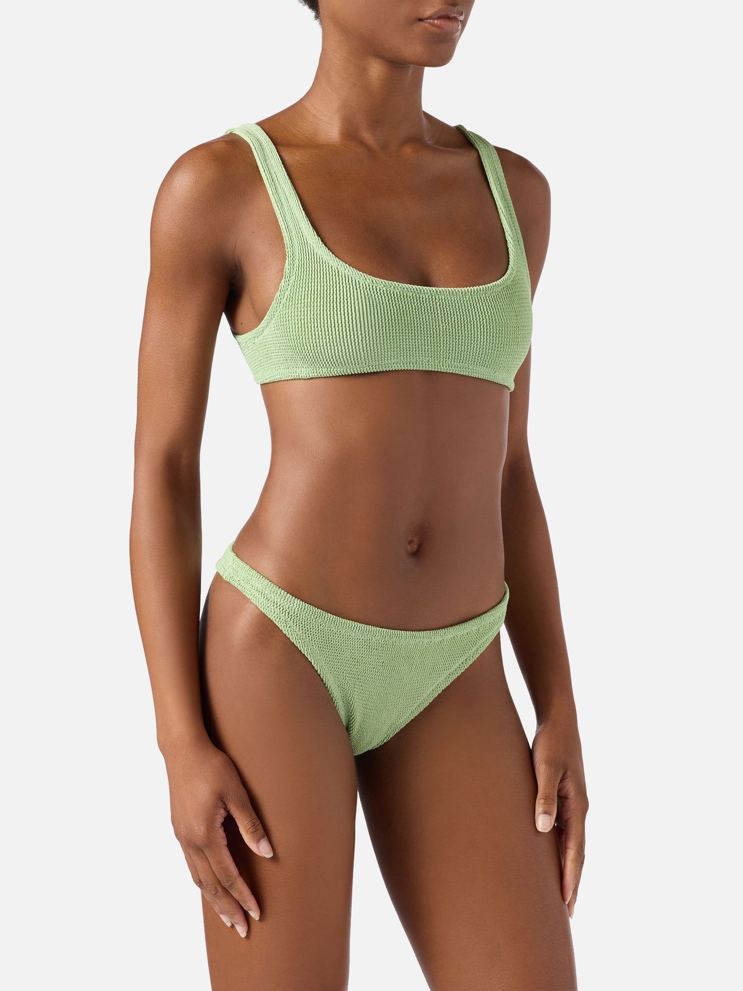 Bikini Naima Naomi en crinkle lurex vert clair 