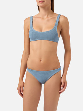 Bikini Naima Naomi en crinkle lurex bleu clair 