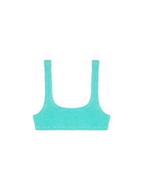 Naima water green crinkle classic bralette top