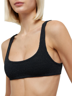 Naima black lurex crinkle classic bralette top