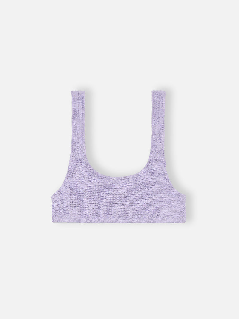 Woman lilac classic lurex crinkle bralette Naima