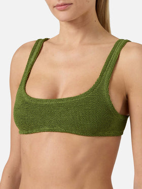 Naima Naomi military green crinkle bikini