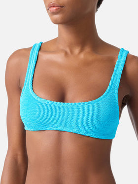 Naima Naomi turquoise crinkle bikini