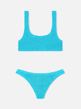 Naima Naomi turquoise crinkle bikini