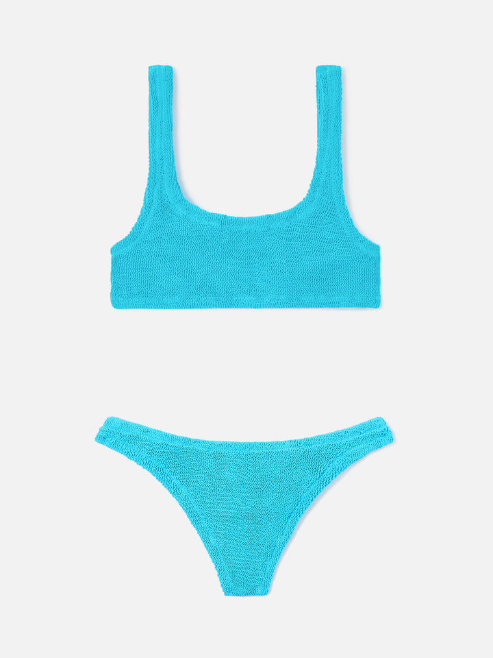 Naima Naomi turquoise crinkle bikini