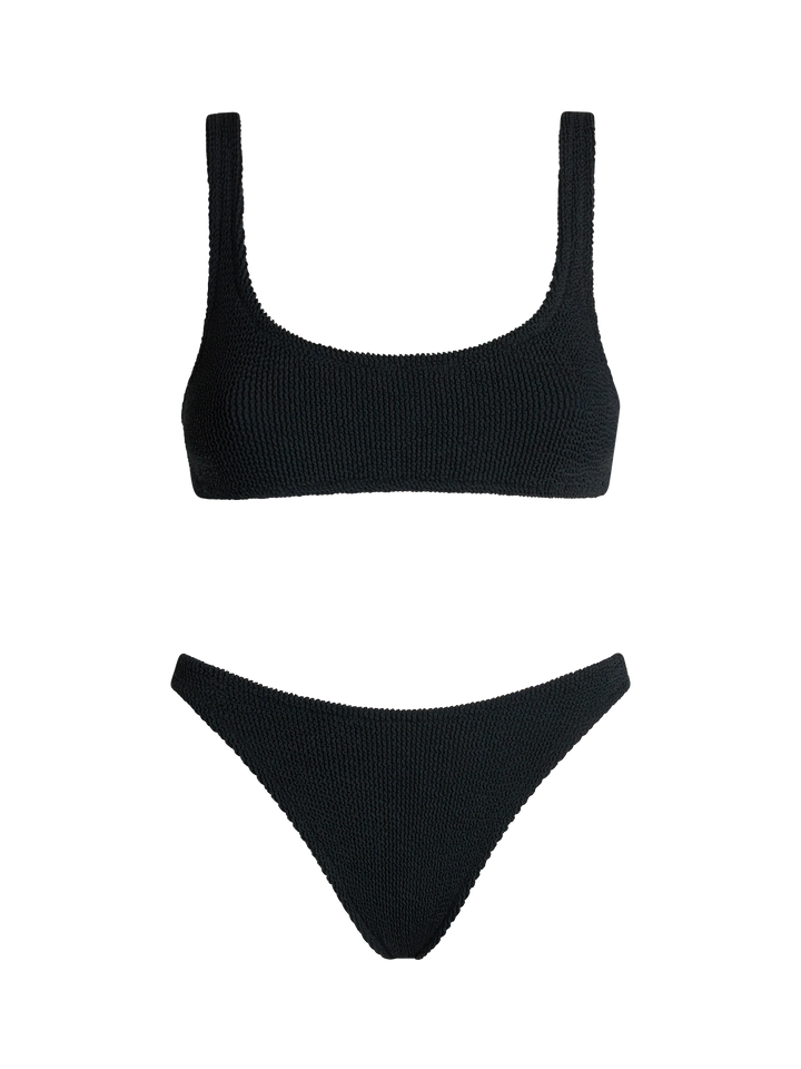 Woman black classic crinkle bralette bikini Naima Naomi