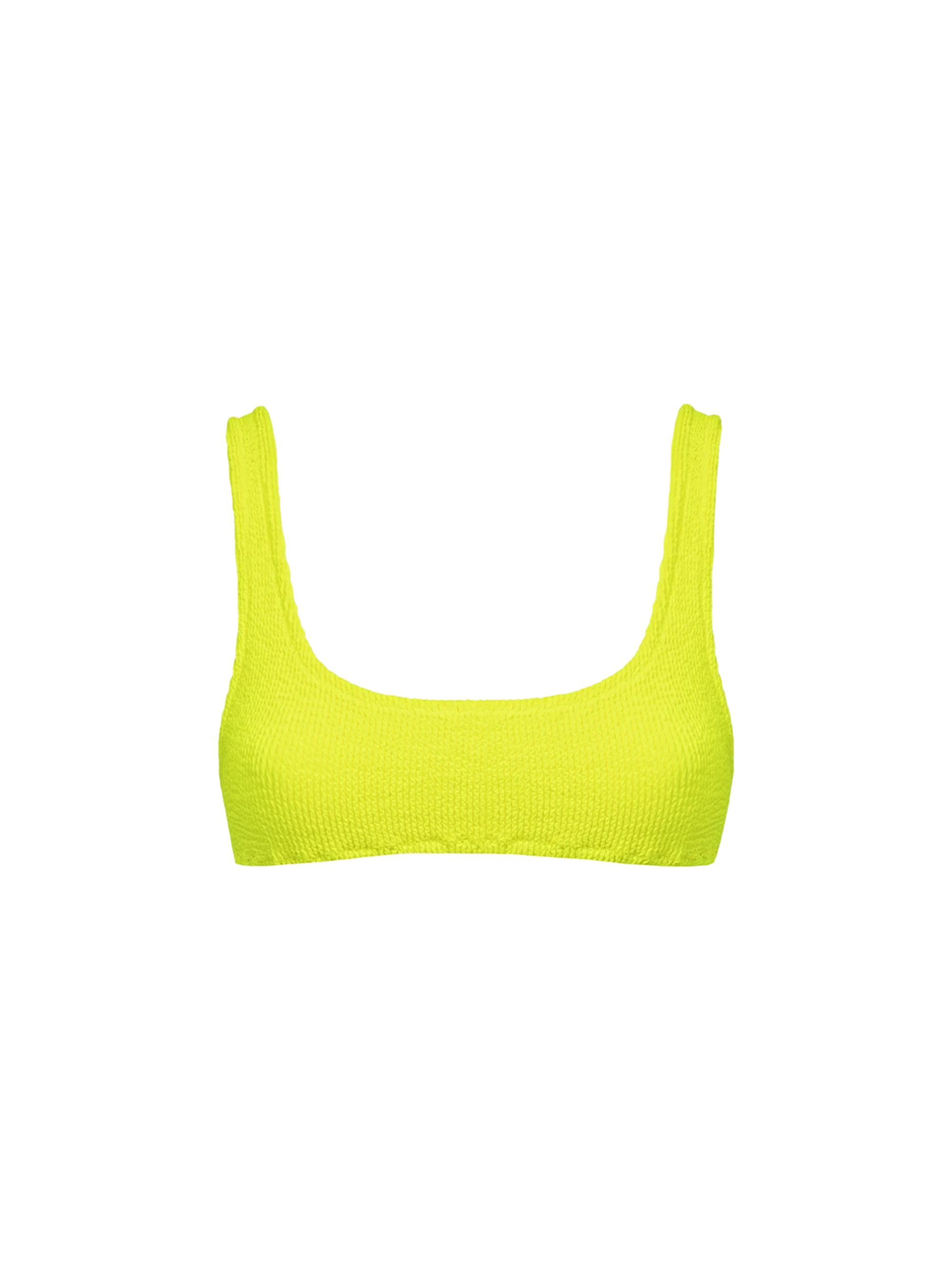 Woman fluo yellow classic crinkle bralette Naima - MC2 Saint Barth