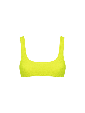 Woman fluo yellow classic crinkle bralette Naima - MC2 Saint Barth