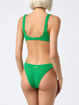 Woman green classic crinkle bikini Naima Elise