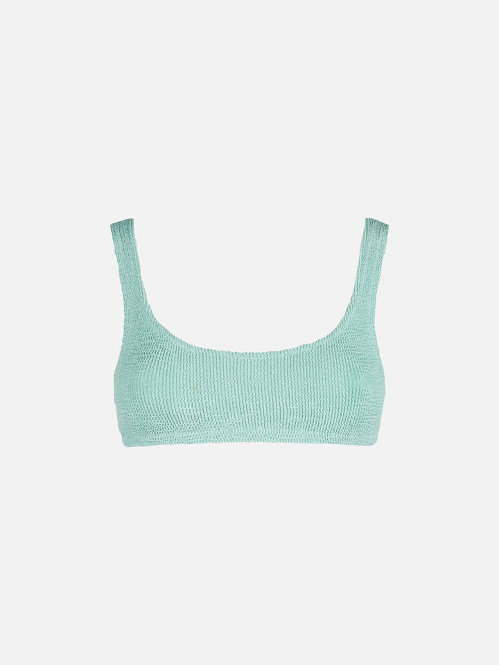 Naima crinkle classico top a bralette verde salvia