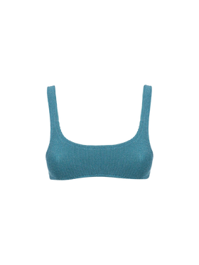 Bralette da donna classica ottanio in lurex crinkle Naima