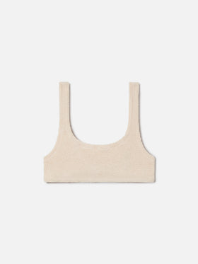 Naima bralette bikini top in light beige crinkle fabric