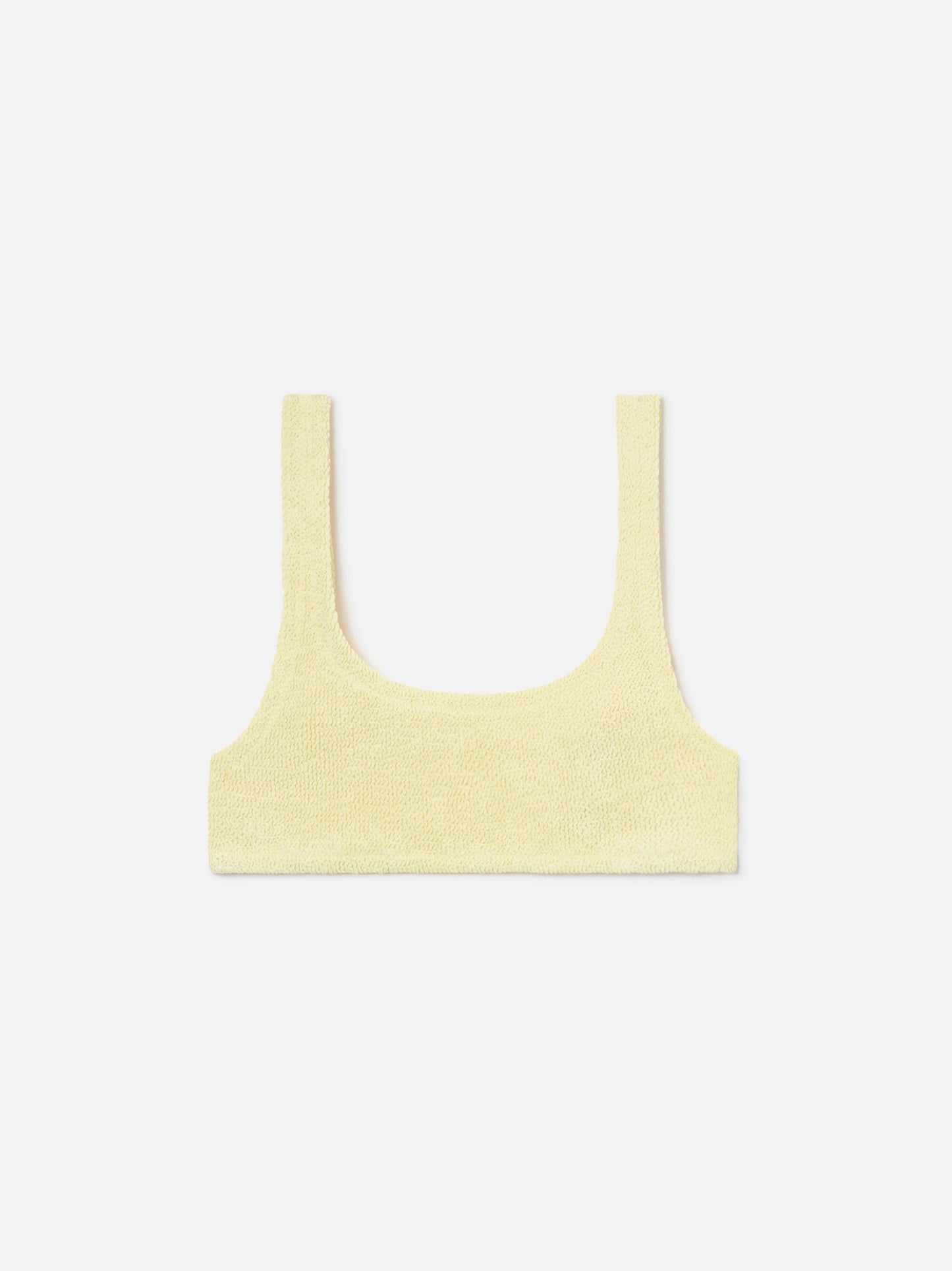 Top bikini Naima bralette in tessuto crinkle giallo