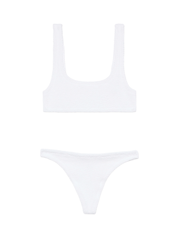Bikini a bralettte in crinkle bianco Naima Naomi