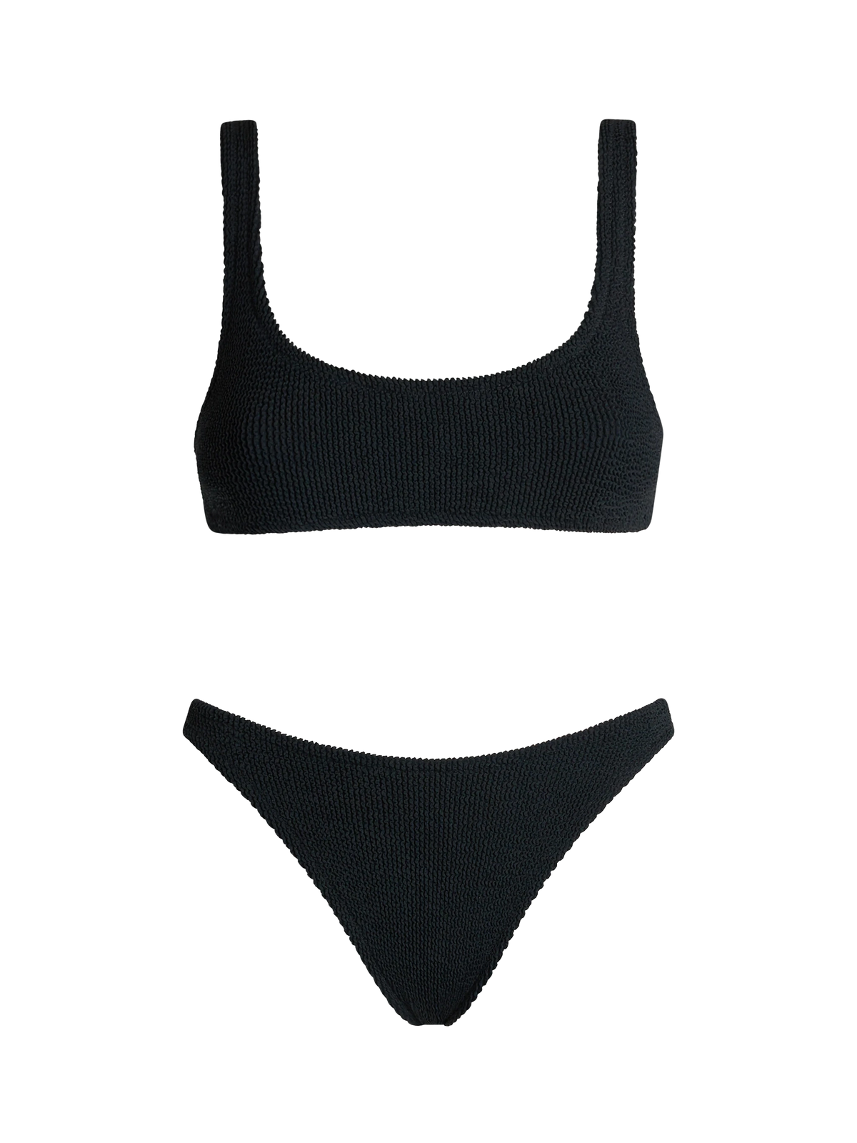 Bralette-Bikini Naima Naomi in schwarzer Crinkle-Optik 