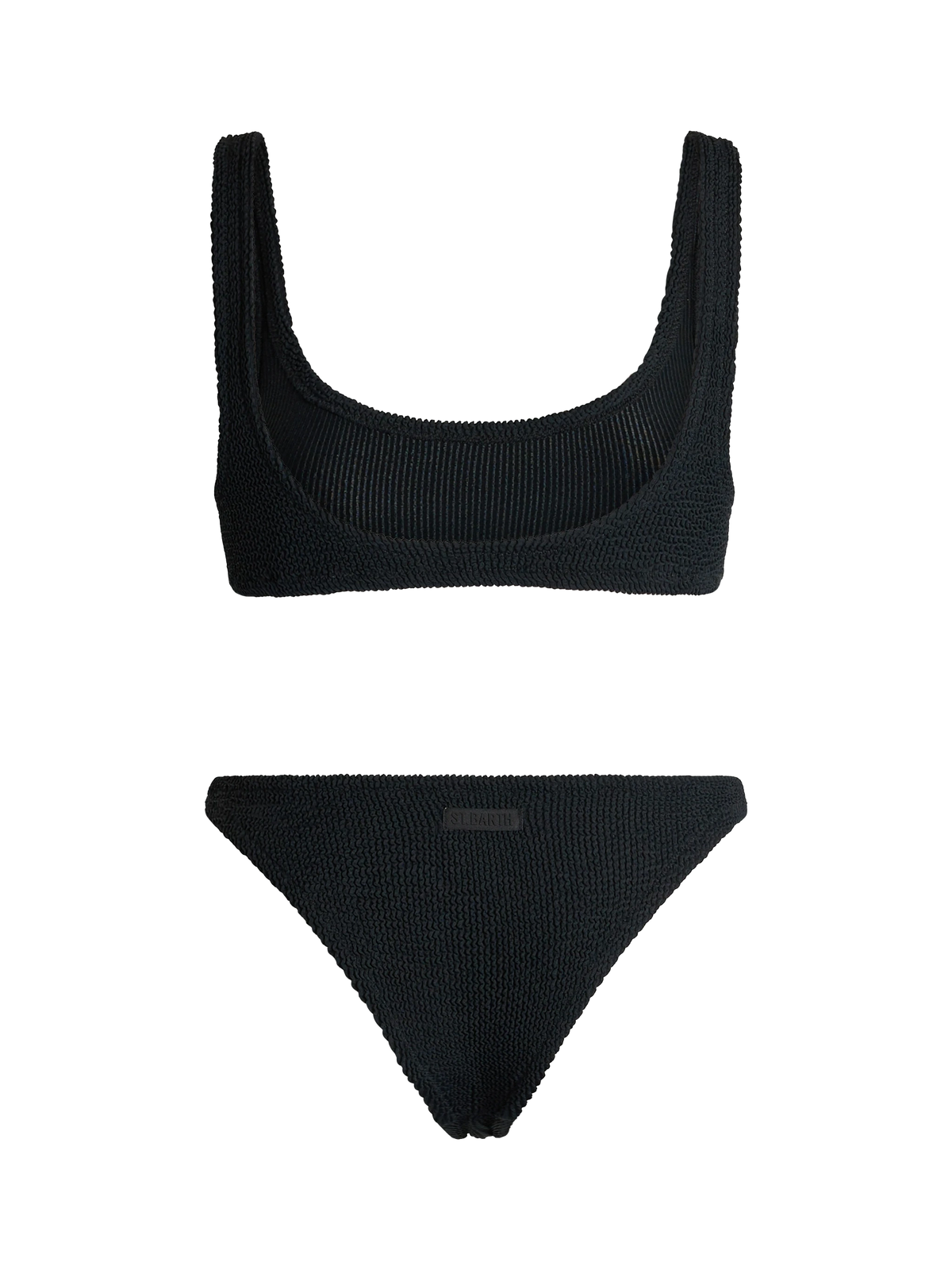Bralette-Bikini Naima Naomi in schwarzer Crinkle-Optik 