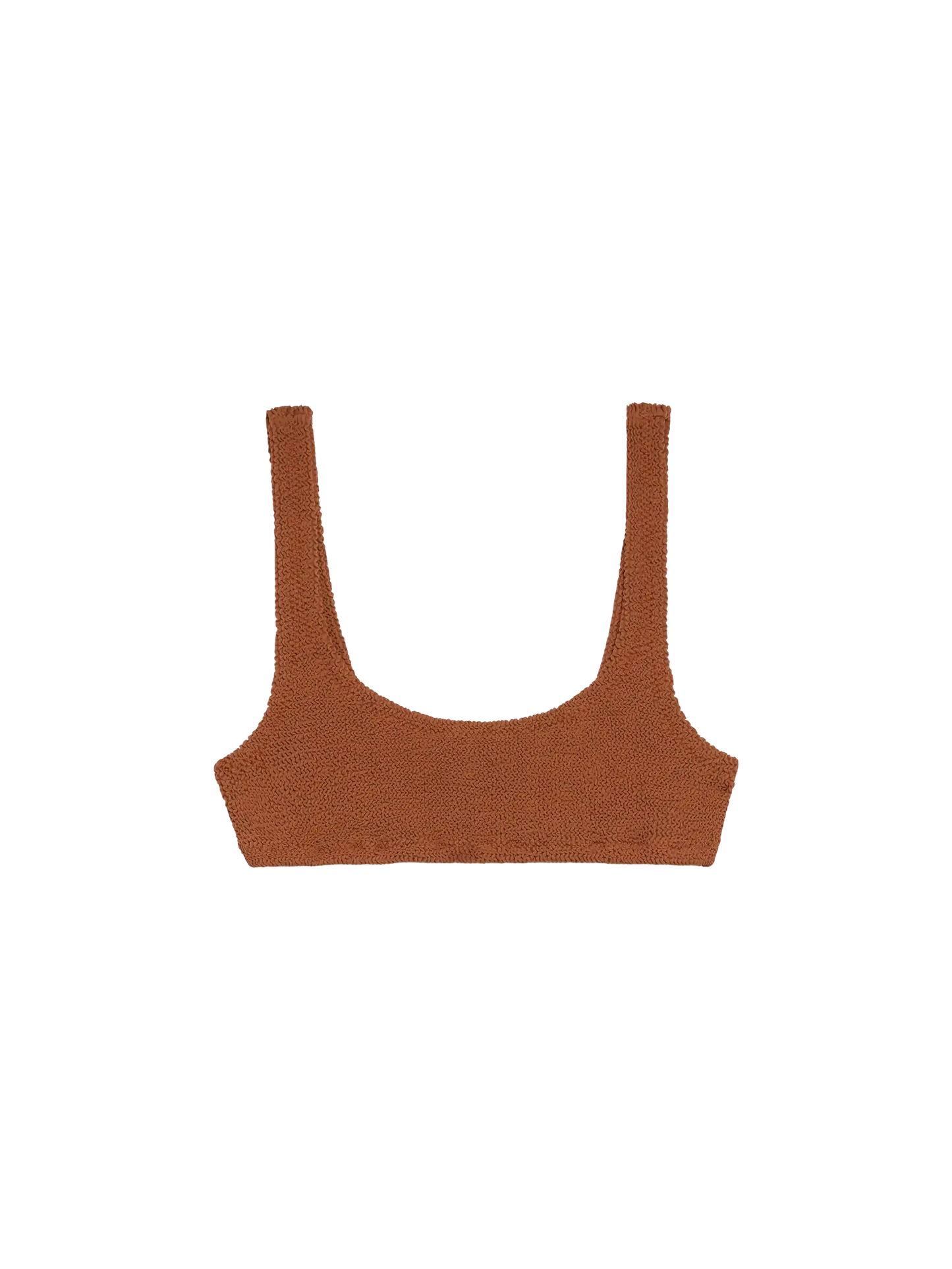 Naima camel brown crinkle classic bralette top