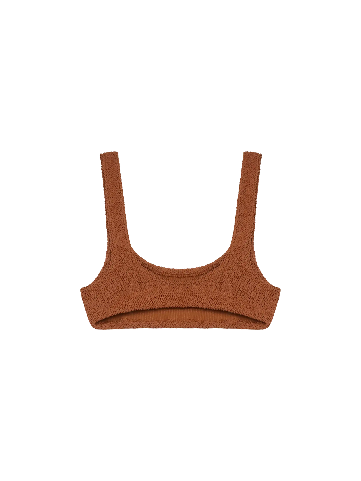 Naima camel brown crinkle classic bralette top