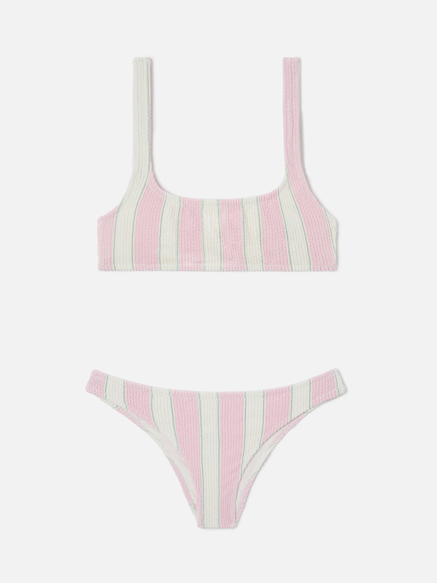 Naima Elise pink striped crinkle bikini