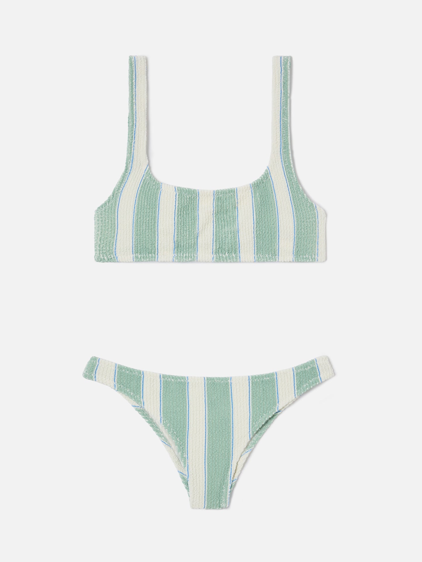Bikini froissé à rayures vertes Naima Elise 