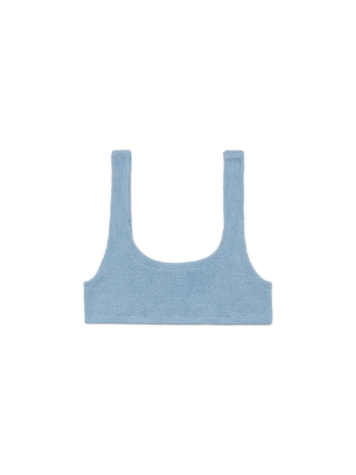 Naima avio blue lurex crinkle classic bralette top