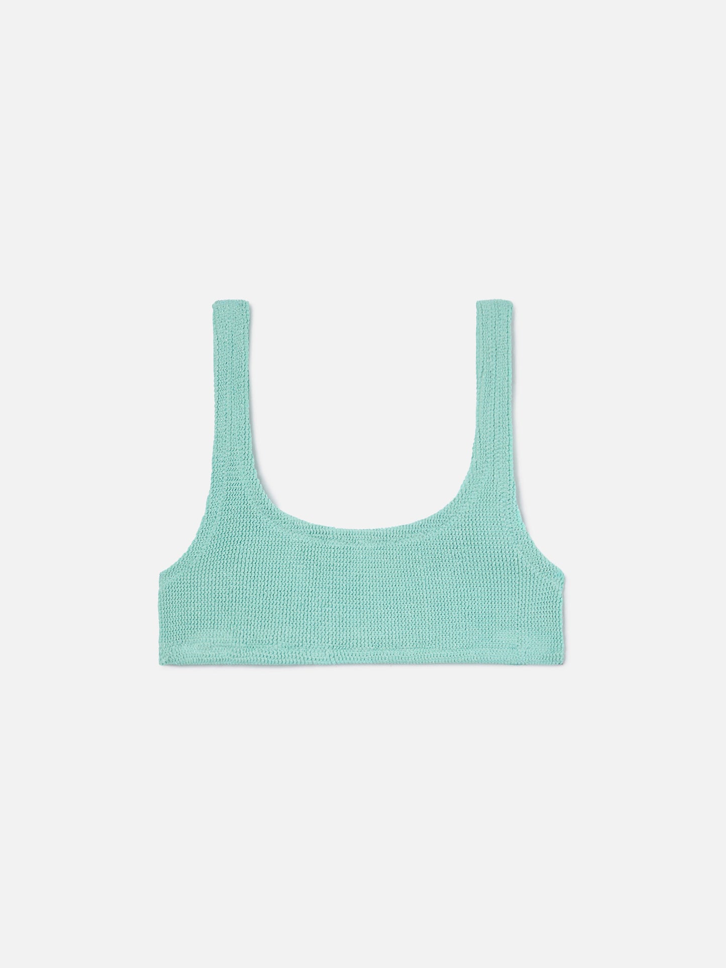Top bikini Naima bralette in tessuto crinkle verde acqua
