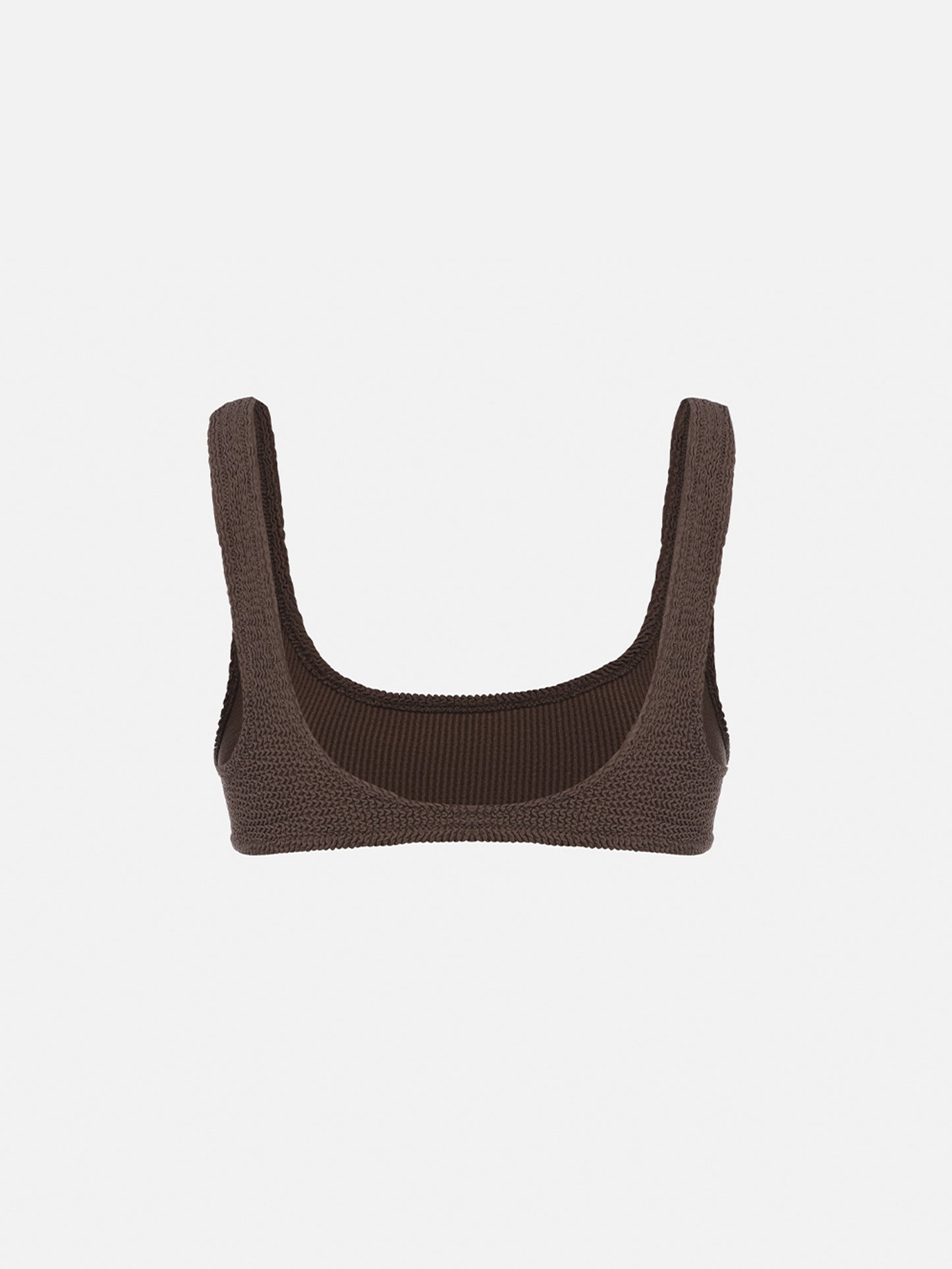 Mujer top de bikini tipo bralette clásico crinkle marrón Naima 