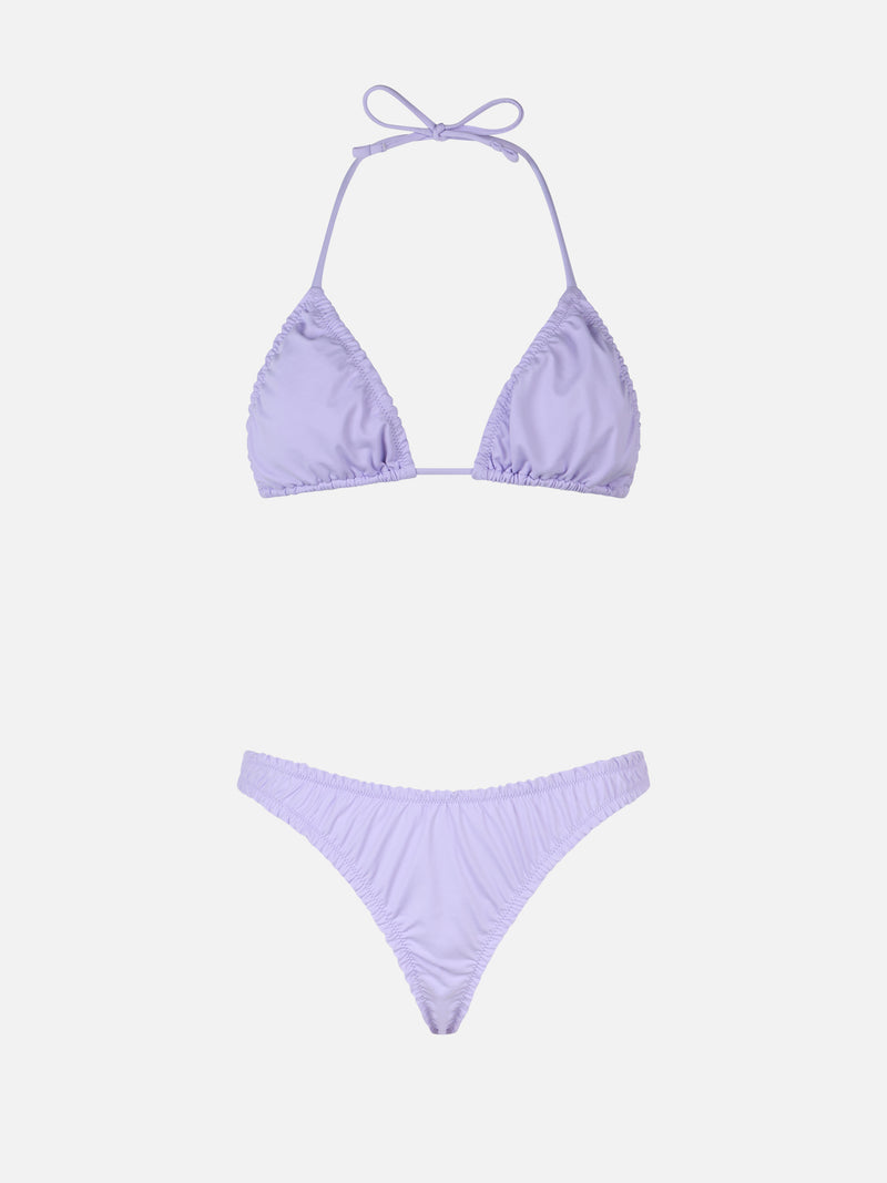 Damen-Triangel-Bikini in Lila mit Rüschen von Nilly Nalu