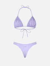 Damen-Triangel-Bikini in Lila mit Rüschen von Nilly Nalu