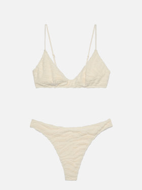 Zebra terry embossed scoop bralette bikini Paloma Naomi - MC2 Saint Barth