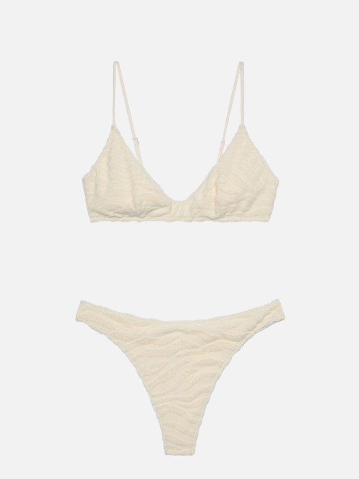 Zebra terry embossed scoop bralette bikini Paloma Naomi - MC2 Saint Barth
