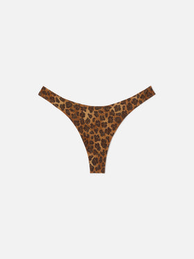 Slip mare Naomi modello brasiliana in tessuto lurex con stampa animalier