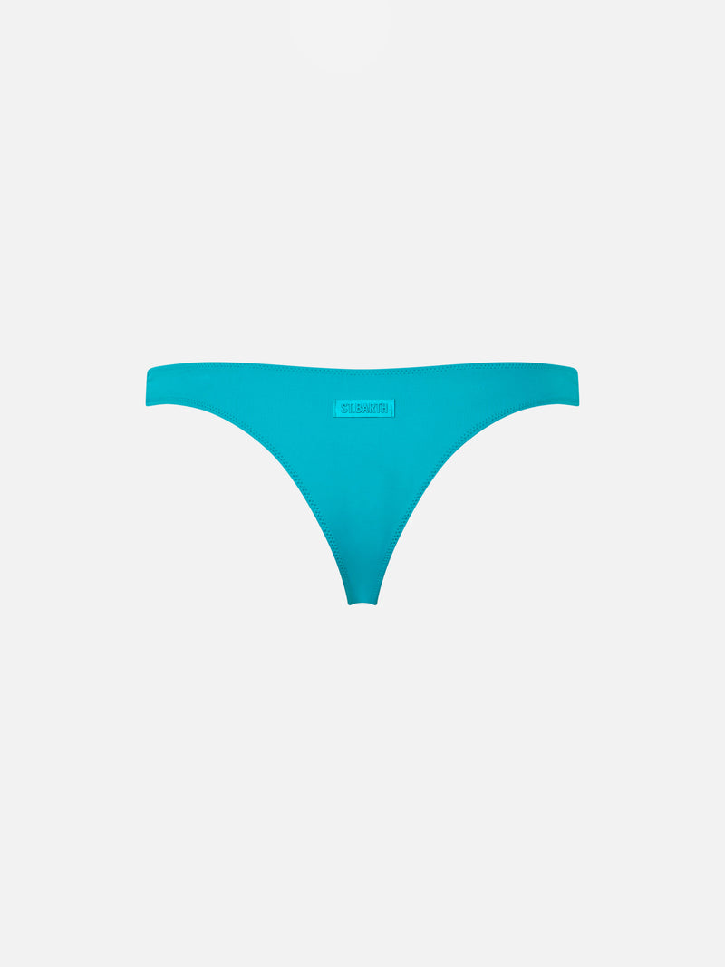 Woman teal cheeky swim briefs Naomi