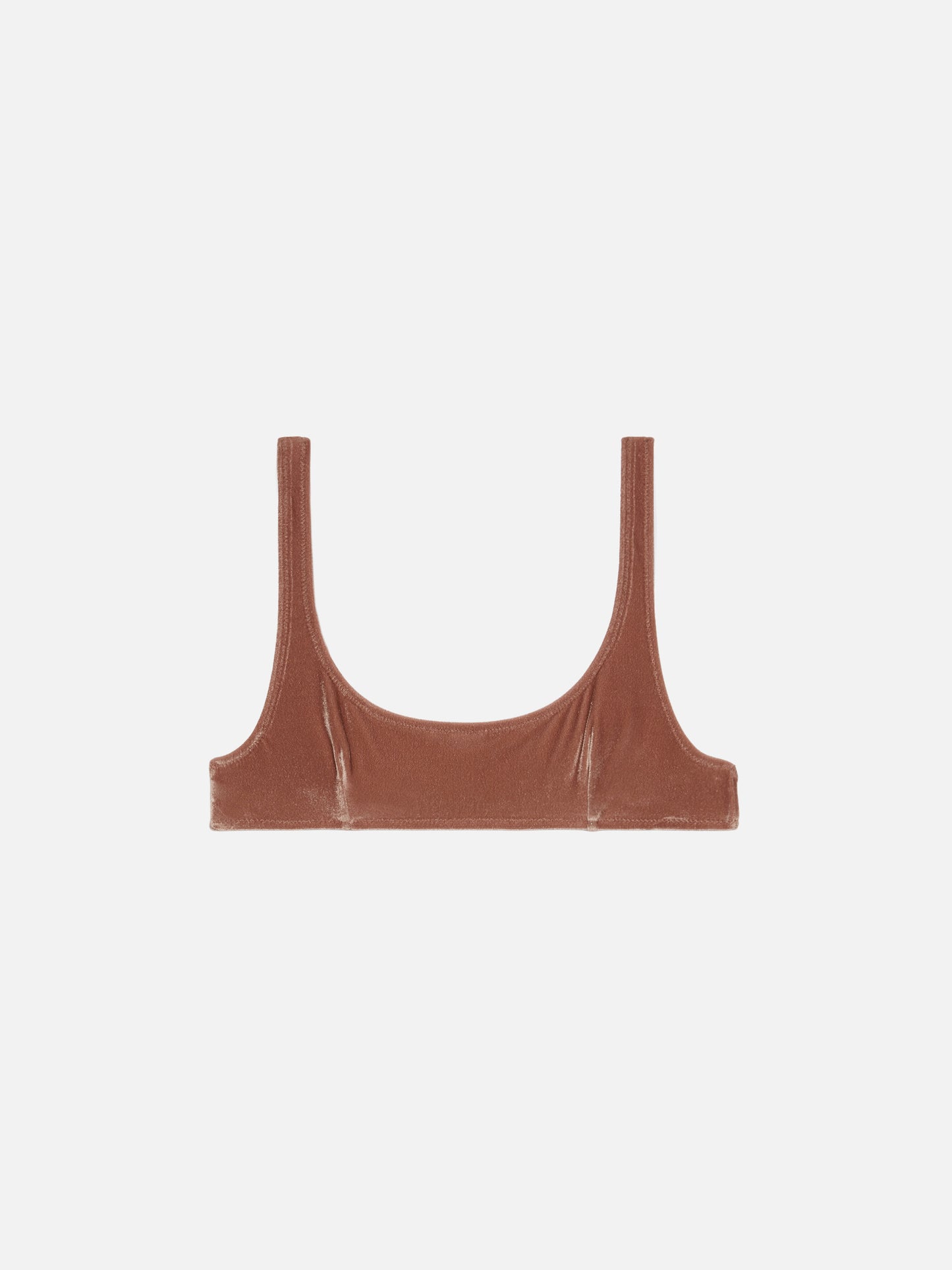 Naima – Klassisches Bralette-Oberteil aus kamelbraunem Samt