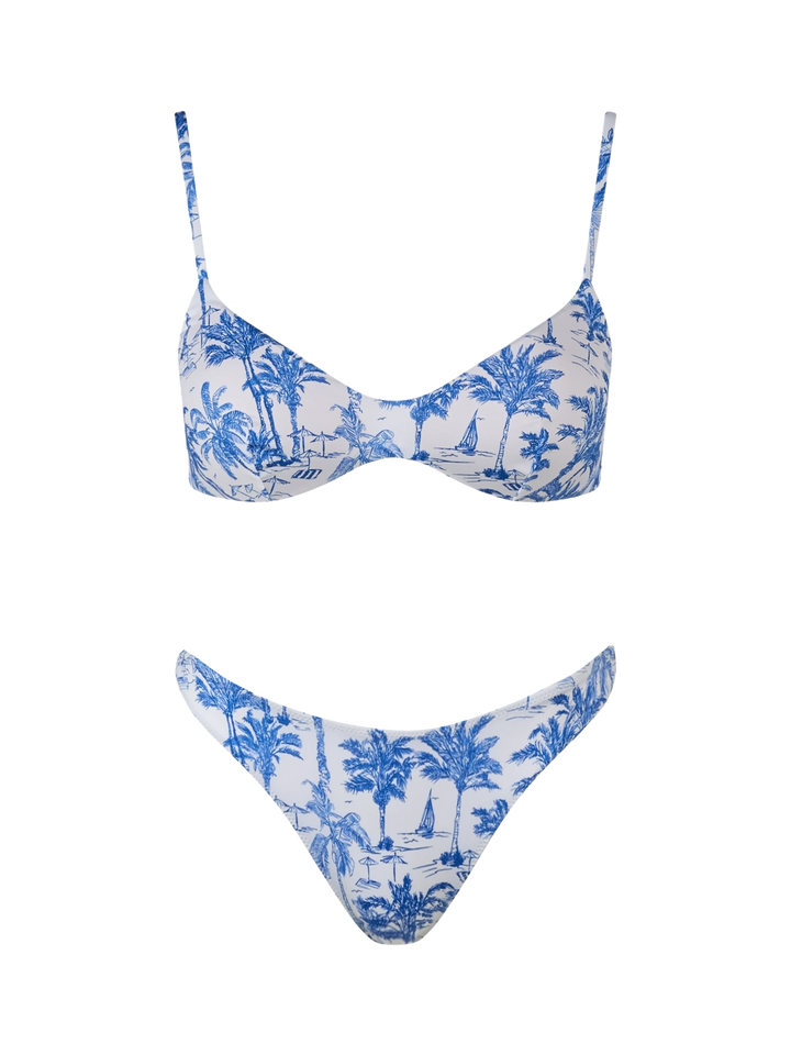 Woman Toile de Jouy scoop bralette bikini May Naomi - MC2 Saint Barth