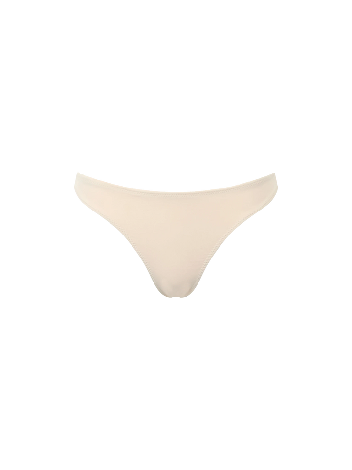 Woman beige bandeau bikini Athena Virgo with rhinestones