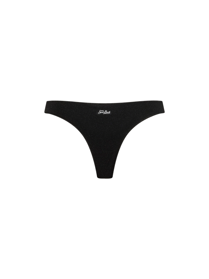 Woman black lurex cheeky swim briefs Naomi - MC2 Saint Barth