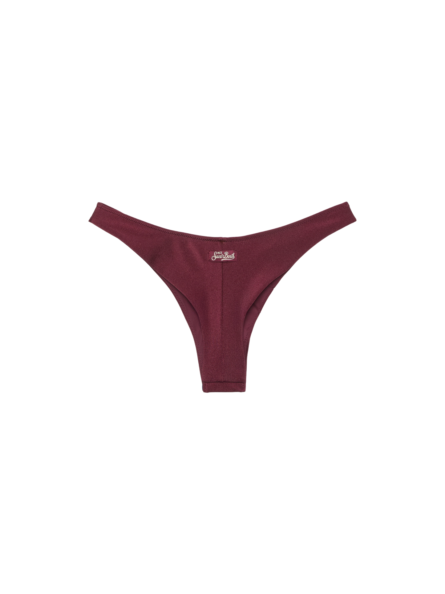 Naomi burgundy cheeky swim briefs with rhinestone embellishment - MC2 Saint Barth