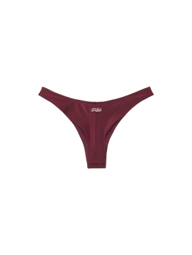 Naomi burgundy cheeky swim briefs with rhinestone embellishment - MC2 Saint Barth