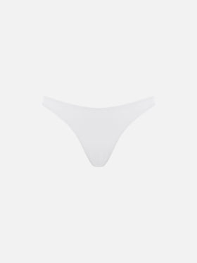 White ribbed cheeky swim briefs