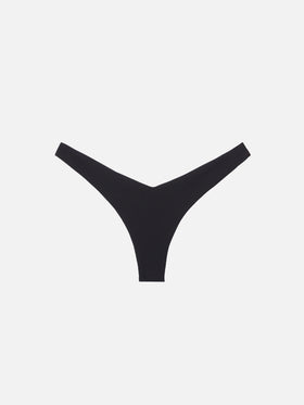 Schwarze, gerippte Cheeky-Badehose