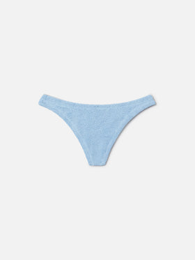 Naomi brazilian bikini bottoms in light blue crinkle fabric