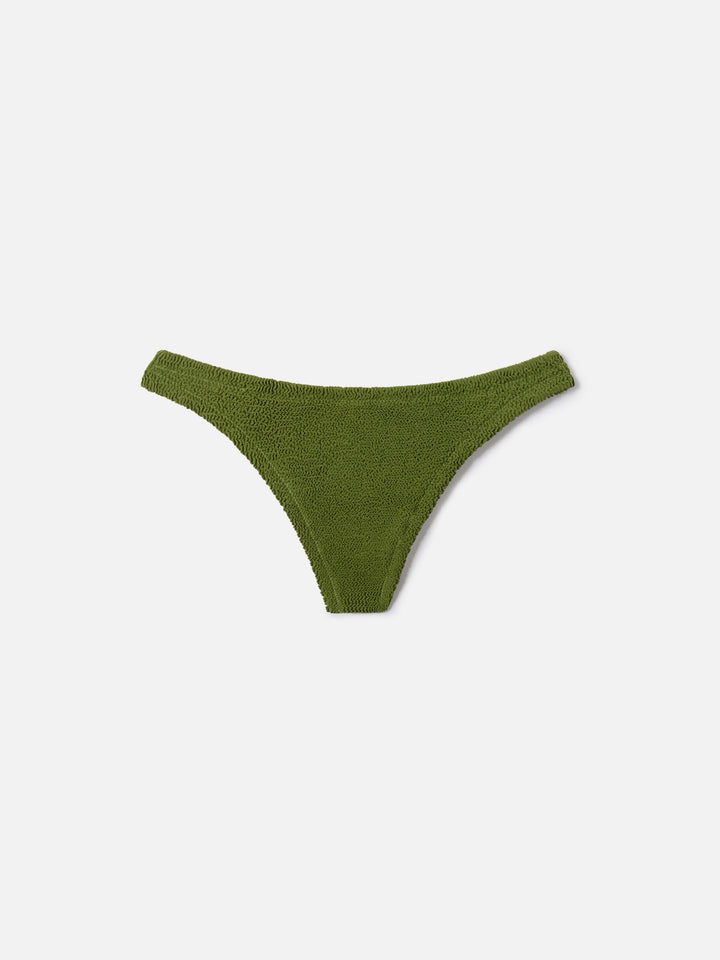 Naima Naomi military green crinkle bikini