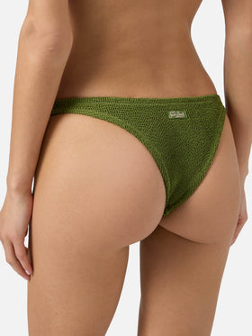Naima Naomi military green crinkle bikini