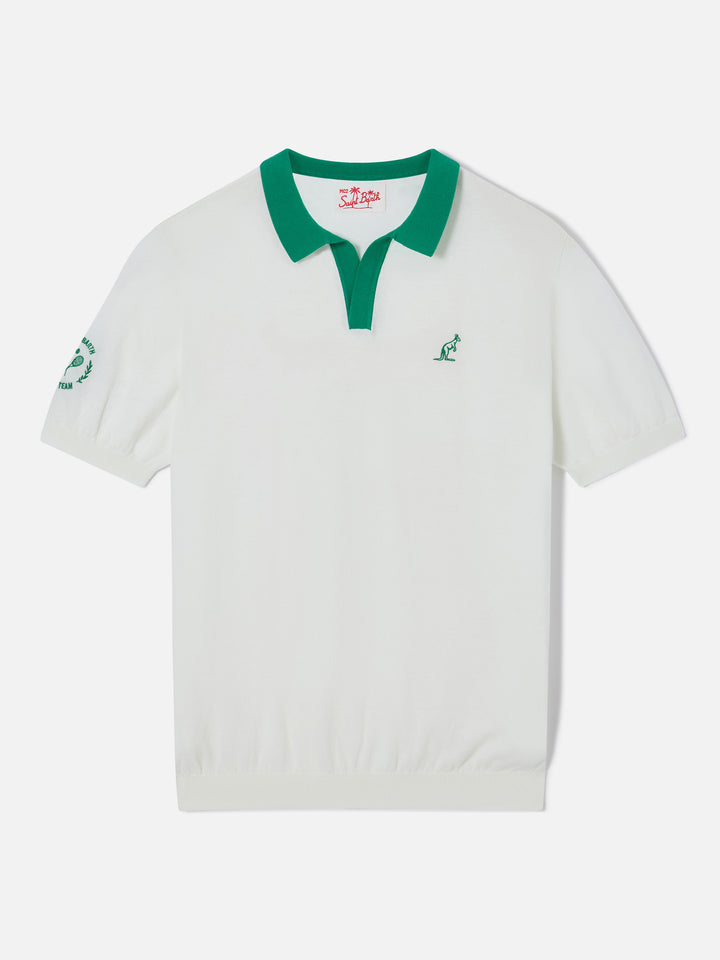 Newcombe off-white knitted cotton polo shirt | Special Edition