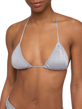 Nilly schimmerndes graues klassisches Triangel-Top - Nalu schimmernde graue freche Badehose