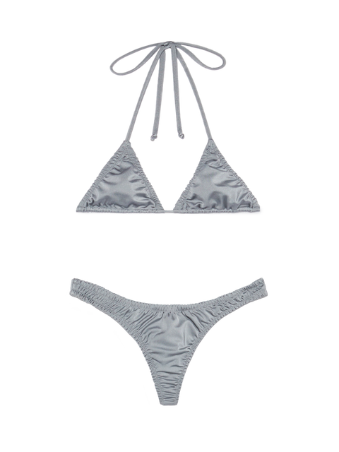 Classic triangle bikini Nilly Nalu in shimmer grey - MC2 Saint Barth