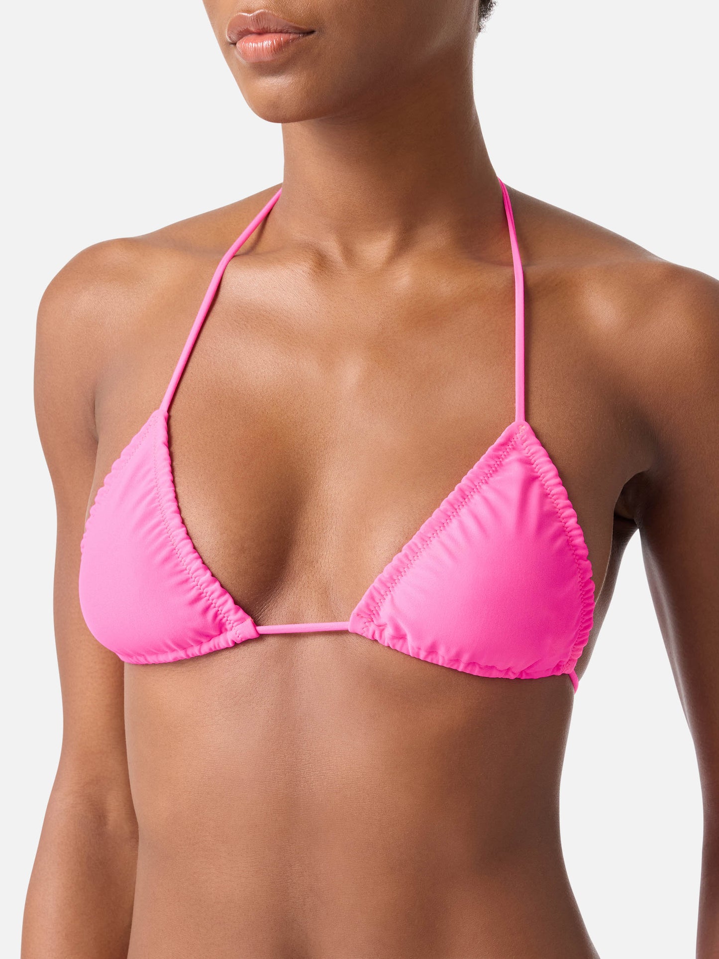 Nilly Nalu fluo pink ruffled triangle bikini