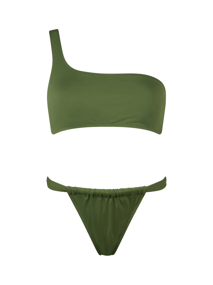 Bikini a bralette monospalla verde militare da donna Celestine Noelle